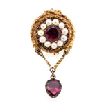 Georgian Pearl and Garnet Snake Pendant-Charlotte Sayers Antique Jewellery