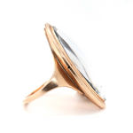 Georgian Pearl and Hair Navette Mourning Ring-Charlotte Sayers Antique Jewellery