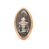 Georgian Pearl and Hair Navette Mourning Ring-Charlotte Sayers Antique Jewellery