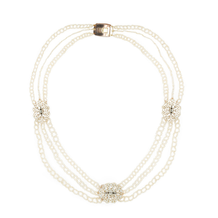Georgian Pearl and Topaz Necklace-Charlotte Sayers Antique Jewellery
