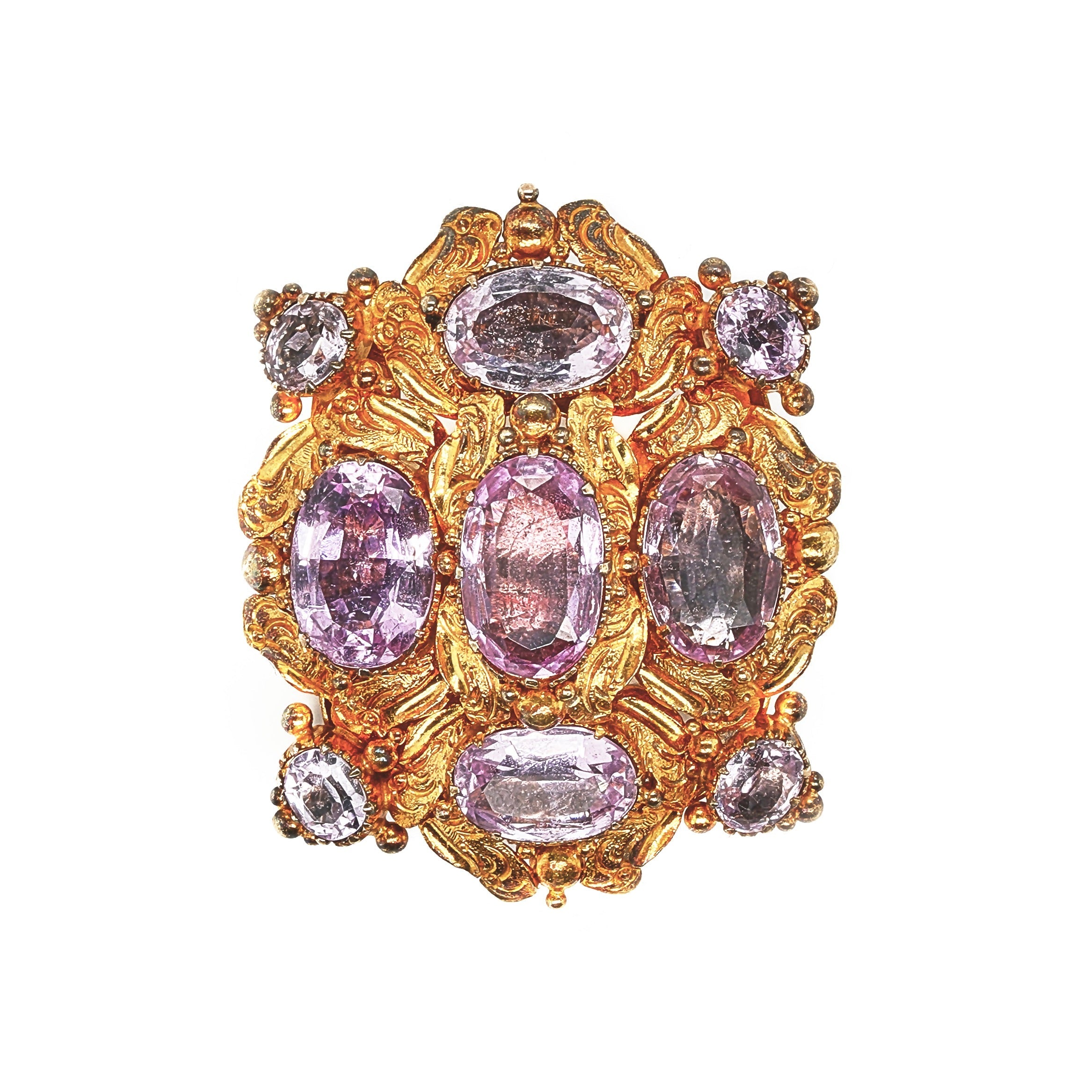 Georgian Pink Topaz Brooch-Charlotte Sayers Antique Jewellery