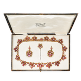 Georgian Pink Topaz Flower Suite-Charlotte Sayers Antique Jewellery