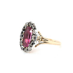 Georgian Pink Topaz and Diamond Ring-Charlotte Sayers Antique Jewellery