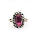 Georgian Pink Topaz and Diamond Ring-Charlotte Sayers Antique Jewellery