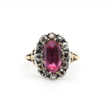 Georgian Pink Topaz and Diamond Ring-Charlotte Sayers Antique Jewellery