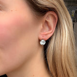 Georgian Rock Crystal Button Earrings-Charlotte Sayers Antique Jewellery