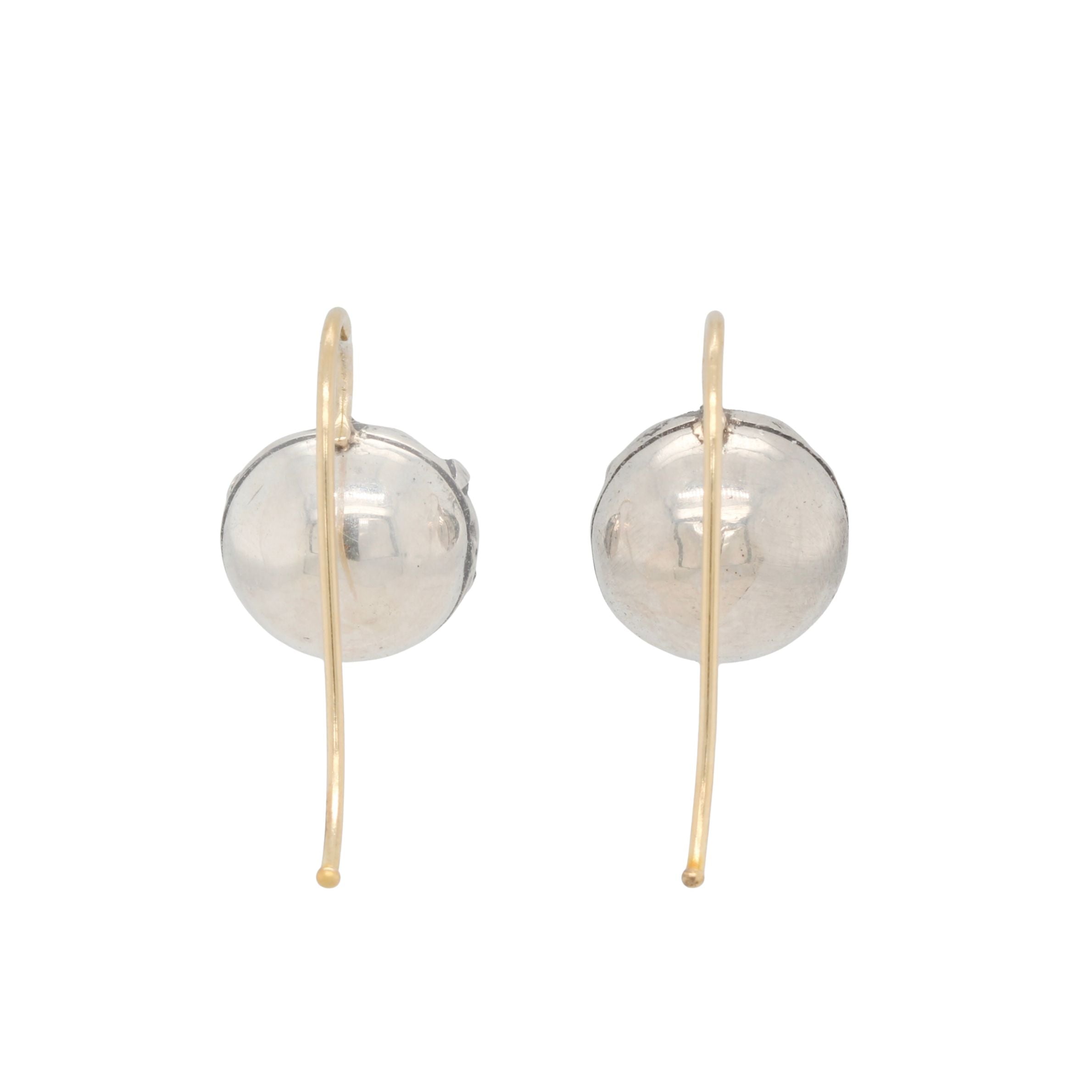 Georgian Rock Crystal Button Earrings-Charlotte Sayers Antique Jewellery