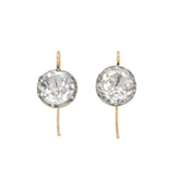 Georgian Rock Crystal Button Earrings-Charlotte Sayers Antique Jewellery