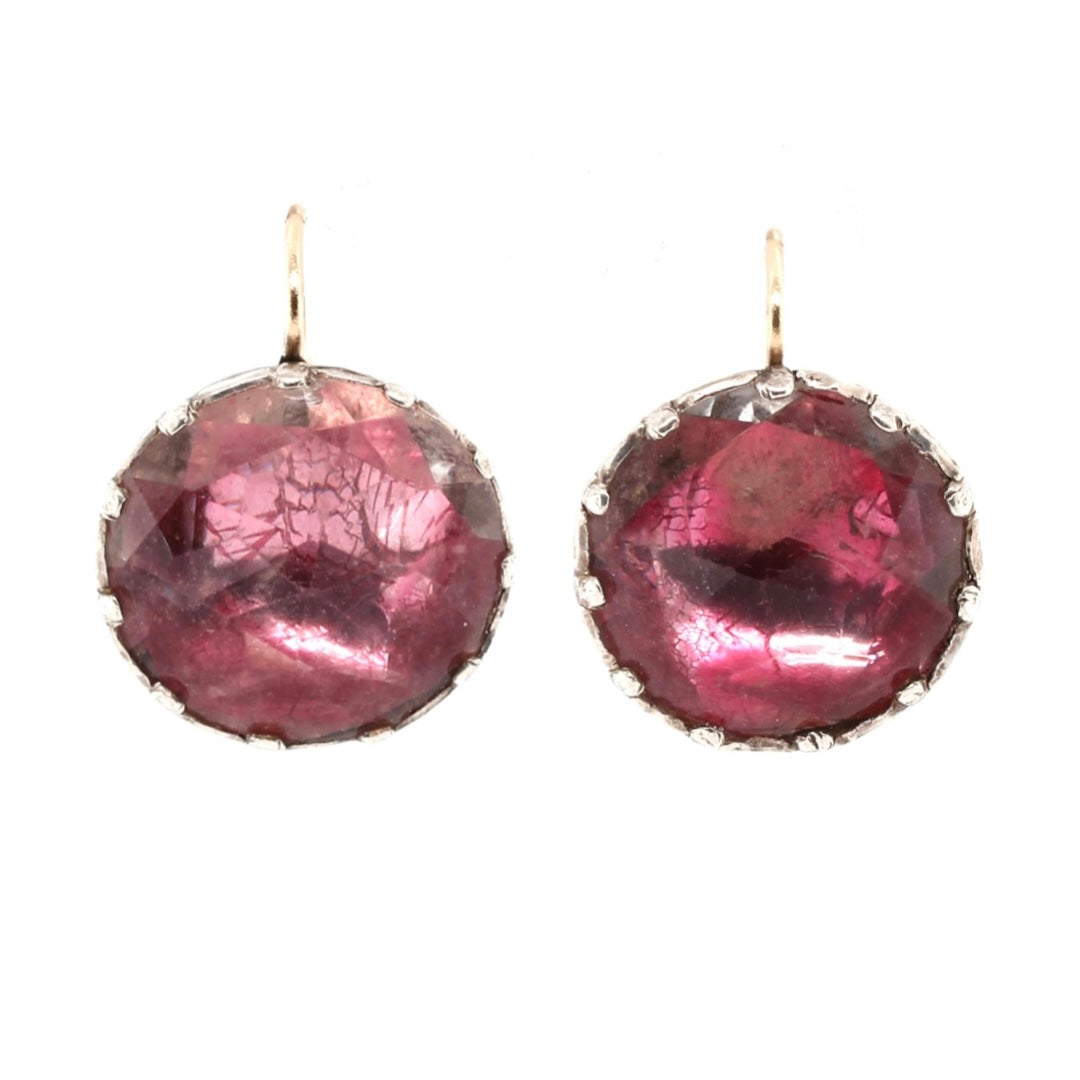 Georgian Rock Crystal Earrings-Charlotte Sayers Antique Jewellery