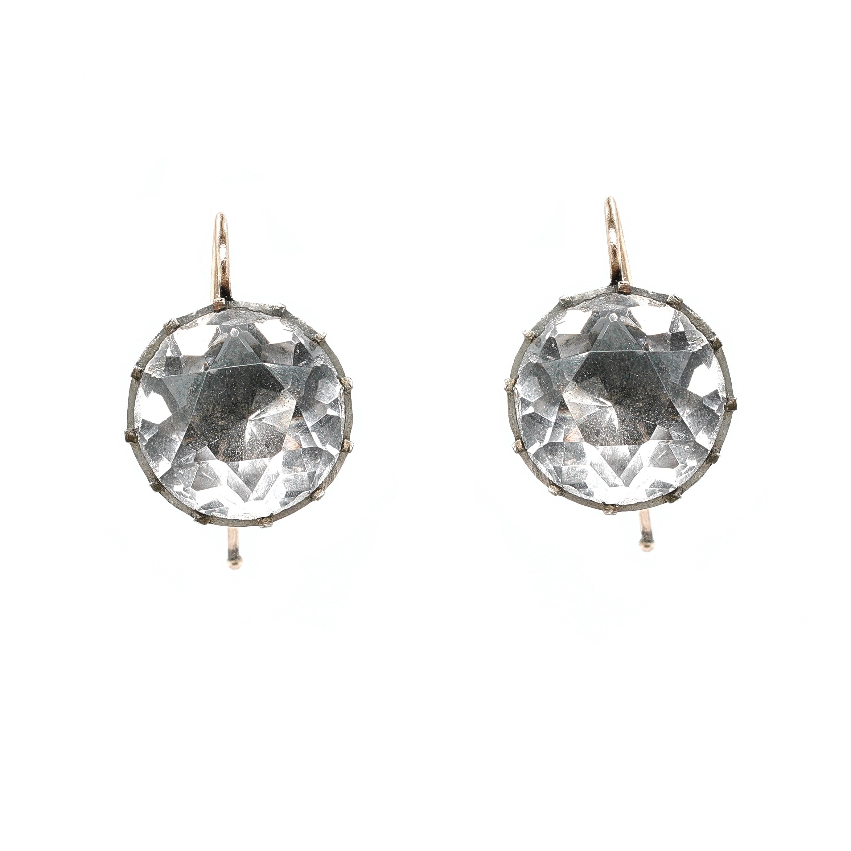 Georgian Rock Crystal Earrings-Charlotte Sayers Antique Jewellery
