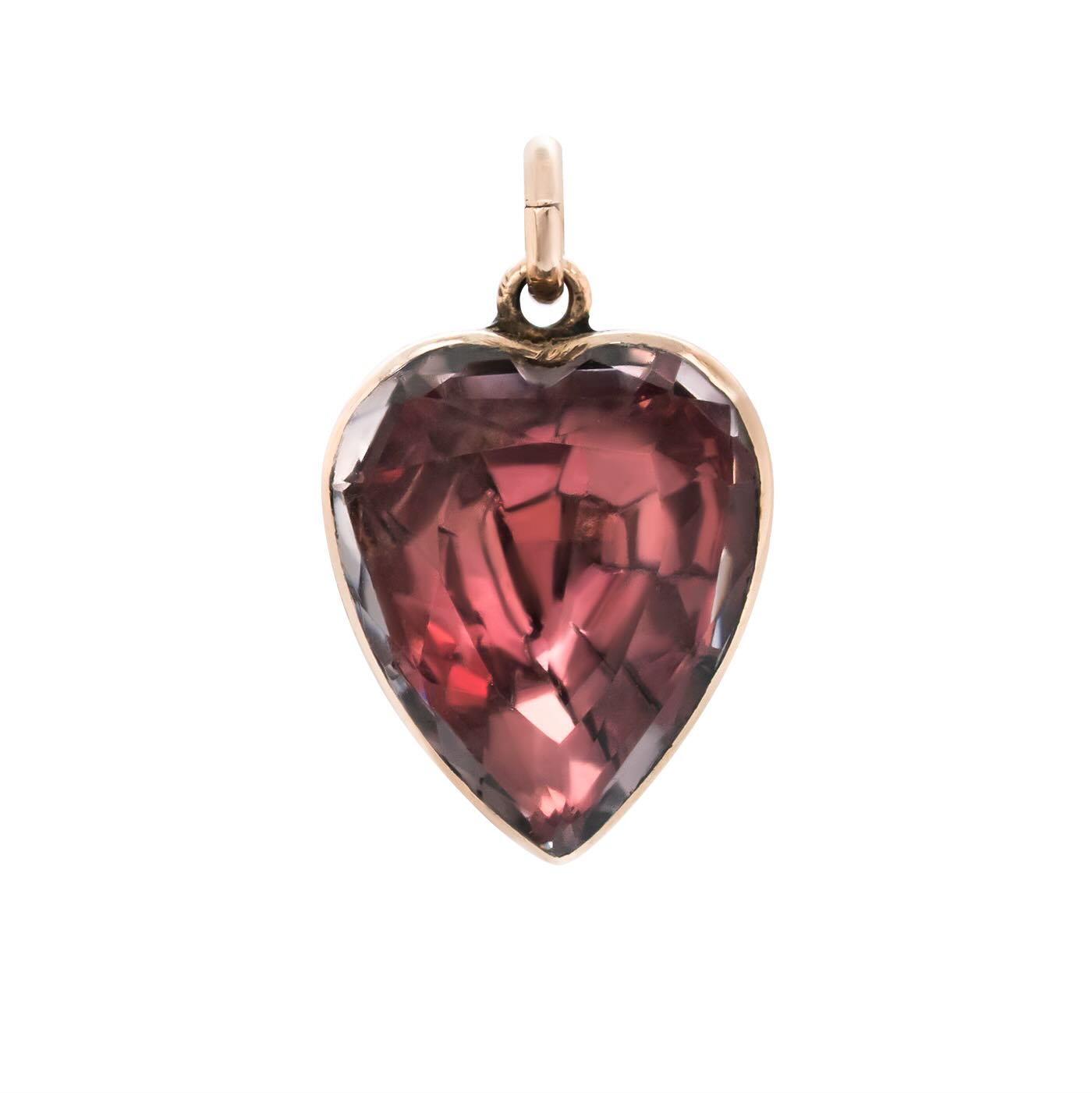 Georgian Rock Crystal Heart Pendant-Charlotte Sayers Antique Jewellery