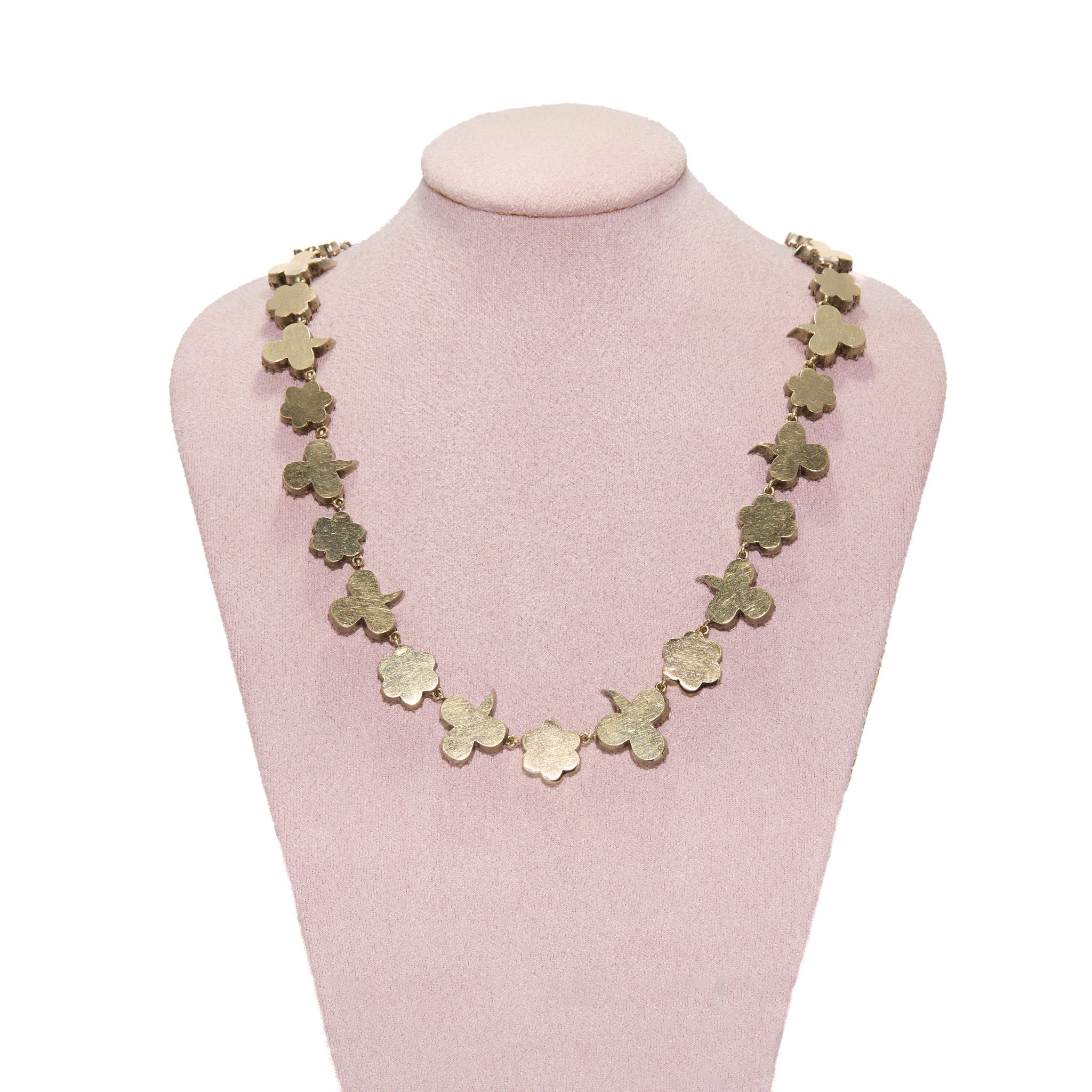 Georgian Rock Crystal Trefoil Necklace-Charlotte Sayers Antique Jewellery