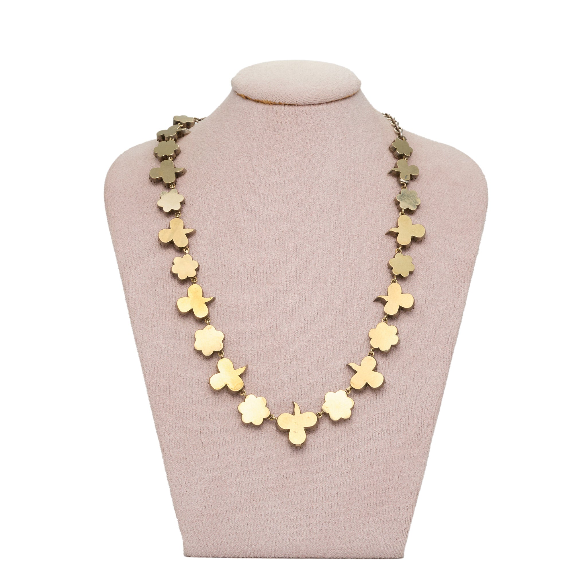 Georgian Rock Crystal Trefoil Necklace-Charlotte Sayers Antique Jewellery