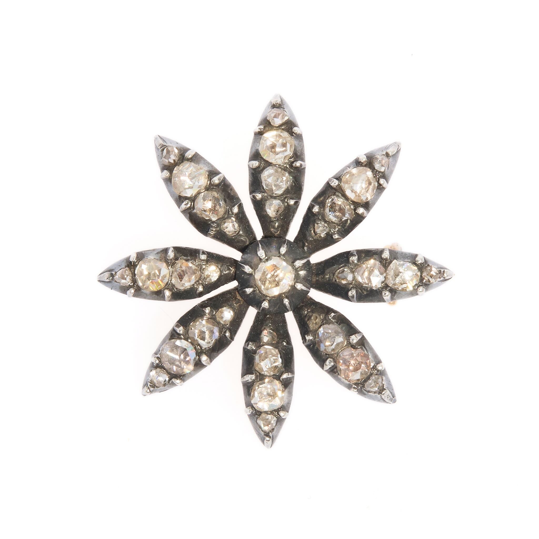 Georgian Rose Cut Diamond Brooch-Charlotte Sayers Antique Jewellery