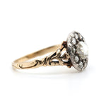 Georgian Rose Cut Diamond Cluster Ring-Charlotte Sayers Antique Jewellery