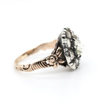 Georgian Rose Cut Diamond Cluster Ring-Charlotte Sayers Antique Jewellery