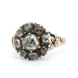 Georgian Rose Cut Diamond Cluster Ring-Charlotte Sayers Antique Jewellery