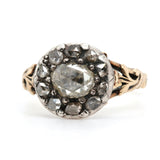 Georgian Rose Cut Diamond Cluster Ring-Charlotte Sayers Antique Jewellery