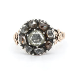 Georgian Rose Cut Diamond Cluster Ring-Charlotte Sayers Antique Jewellery