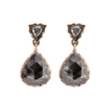 Georgian Rose Cut Diamond Earrings-Charlotte Sayers Antique Jewellery