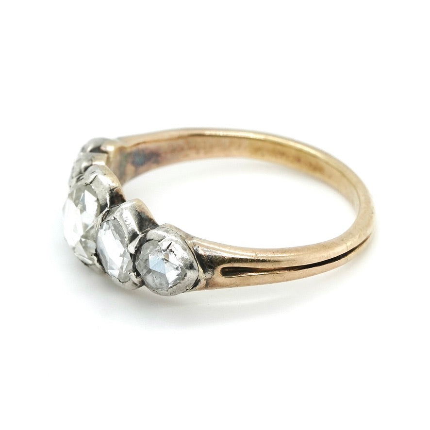 Georgian Rose Cut Diamond Ring-Charlotte Sayers Antique Jewellery