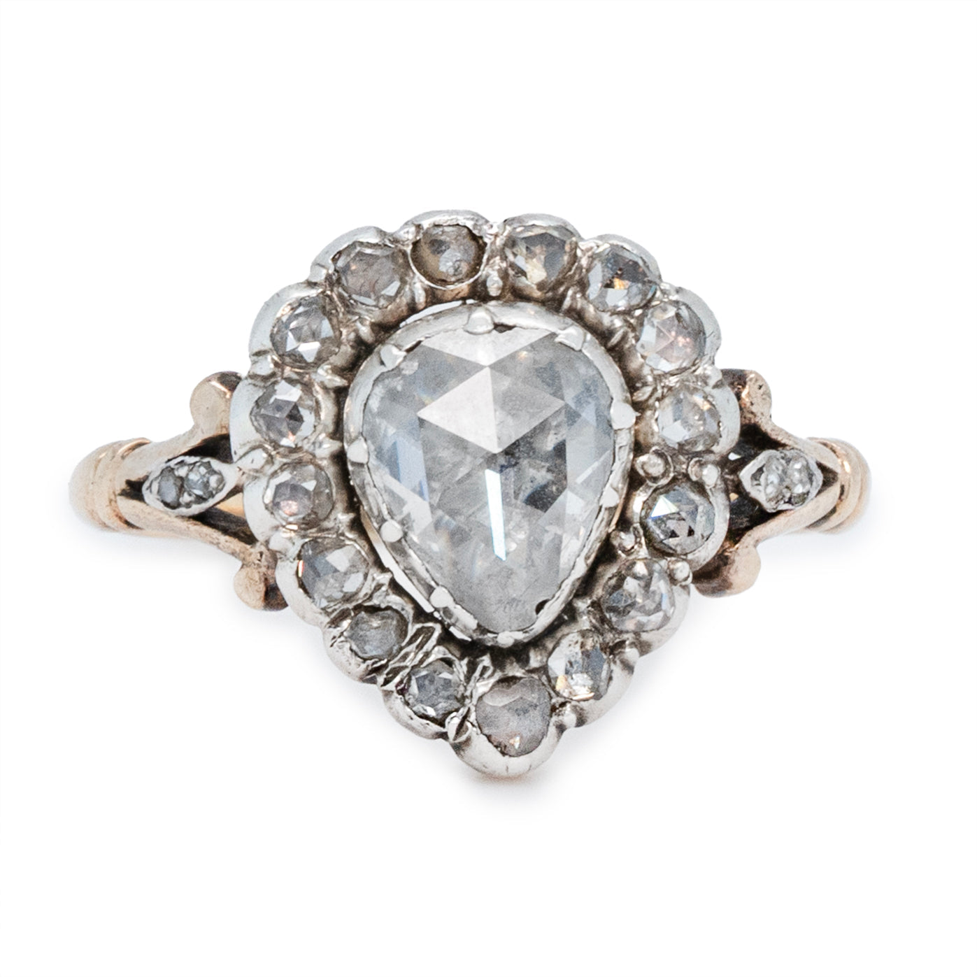 Georgian Rose Cut Diamond Ring-Charlotte Sayers Antique Jewellery