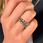 Georgian Rose Cut Diamond Two Row Ring-Charlotte Sayers Antique Jewellery