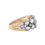 Georgian Rose Cut Diamond Two Row Ring-Charlotte Sayers Antique Jewellery