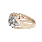 Georgian Rose Cut Diamond Two Row Ring-Charlotte Sayers Antique Jewellery