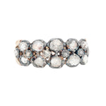 Georgian Rose Cut Diamond Two Row Ring-Charlotte Sayers Antique Jewellery
