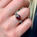 Georgian Rose Cut Garnet and Diamond Ring-Charlotte Sayers Antique Jewellery