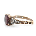 Georgian Rose Cut Garnet and Diamond Ring-Charlotte Sayers Antique Jewellery