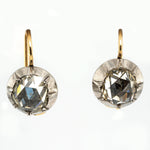 Georgian Rose Cut Single Stone Earrings-Charlotte Sayers Antique Jewellery