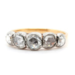 Georgian Rose Diamond 5 Stone Ring-Charlotte Sayers Antique Jewellery