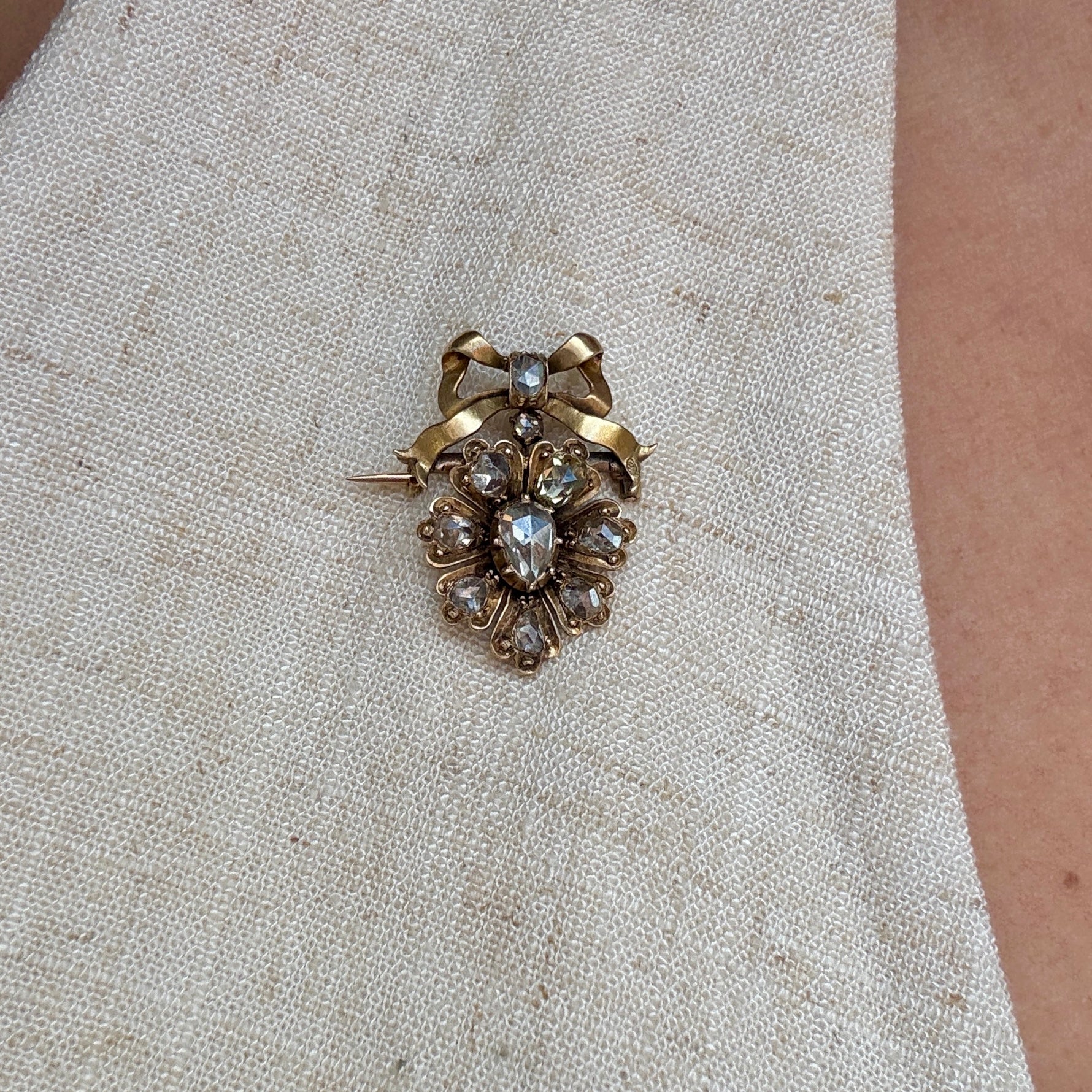 Georgian Rose Diamond Brooch-Charlotte Sayers Antique Jewellery