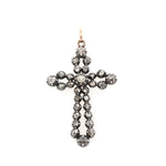 Georgian Rose Diamond Cross Pendant-Charlotte Sayers Antique Jewellery