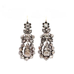 Georgian Rose Diamond Earrings-Charlotte Sayers Antique Jewellery