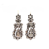 Georgian Rose Diamond Earrings-Charlotte Sayers Antique Jewellery