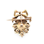 Georgian Rose Diamond Heart Bow Brooch-Charlotte Sayers Antique Jewellery