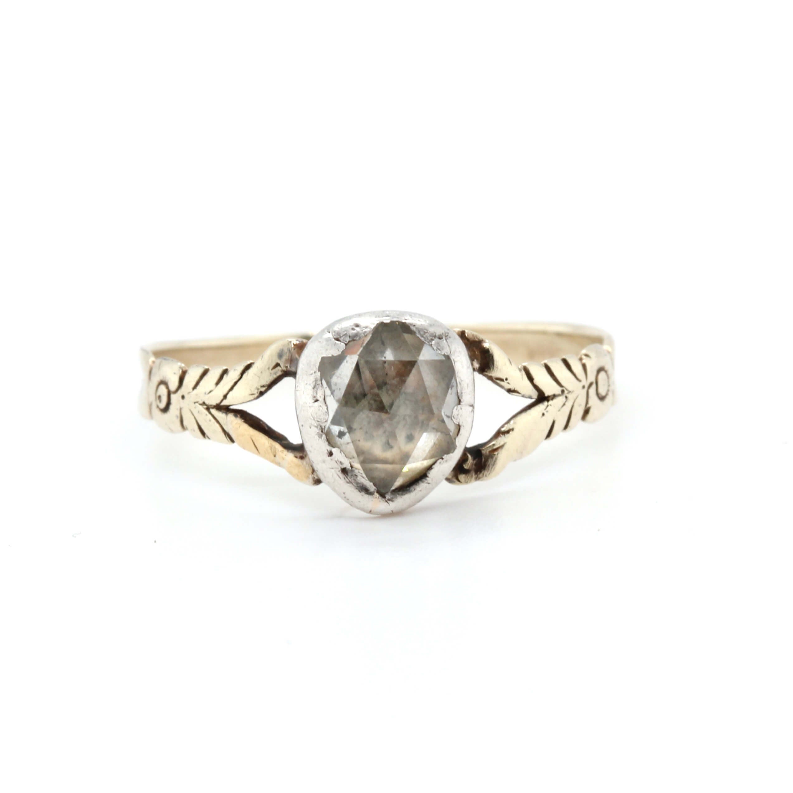 Georgian Rose Diamond Ring-Charlotte Sayers Antique Jewellery