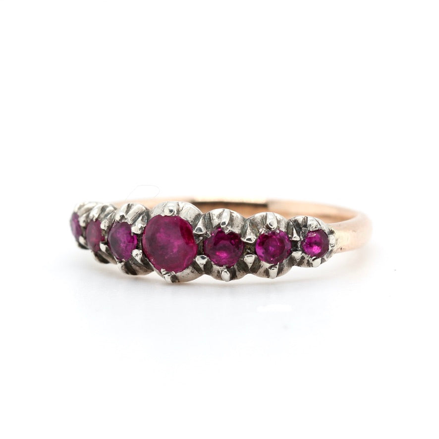 Georgian Ruby Line Ring-Charlotte Sayers Antique Jewellery