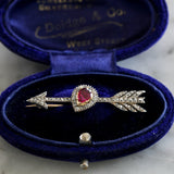 Georgian Ruby and Diamond Arrow Brooch-Charlotte Sayers Antique Jewellery