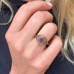 Georgian Ruby and Diamond Cluster Ring-Charlotte Sayers Antique Jewellery