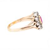 Georgian Ruby and Diamond Cluster Ring-Charlotte Sayers Antique Jewellery