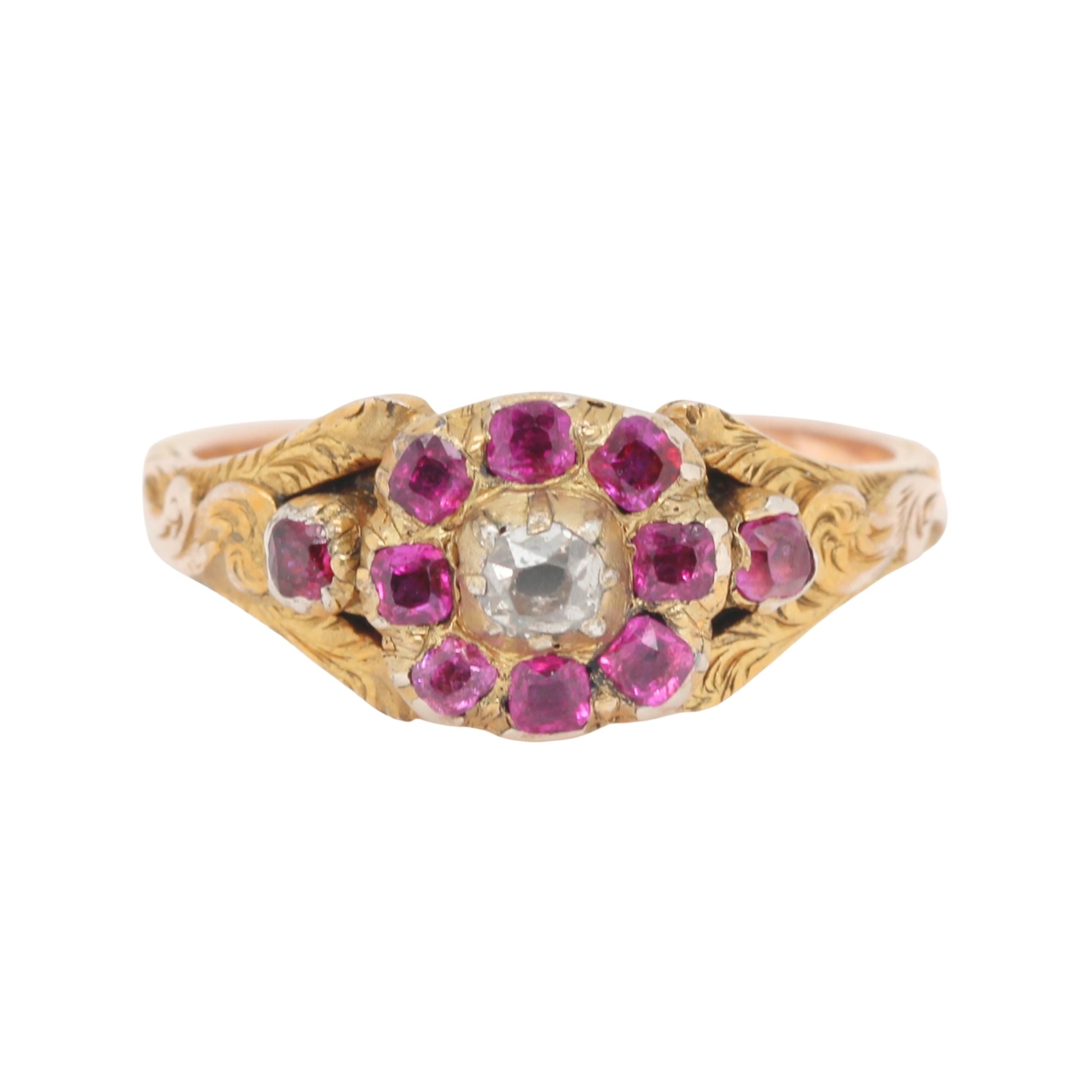Georgian Ruby and Diamond Ring-Charlotte Sayers Antique Jewellery