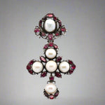 Georgian Ruby and Pearl Cross-Charlotte Sayers Antique Jewellery