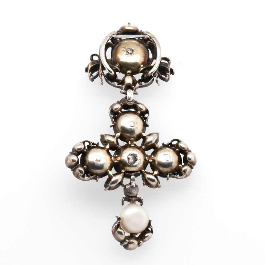 Georgian Ruby and Pearl Cross-Charlotte Sayers Antique Jewellery