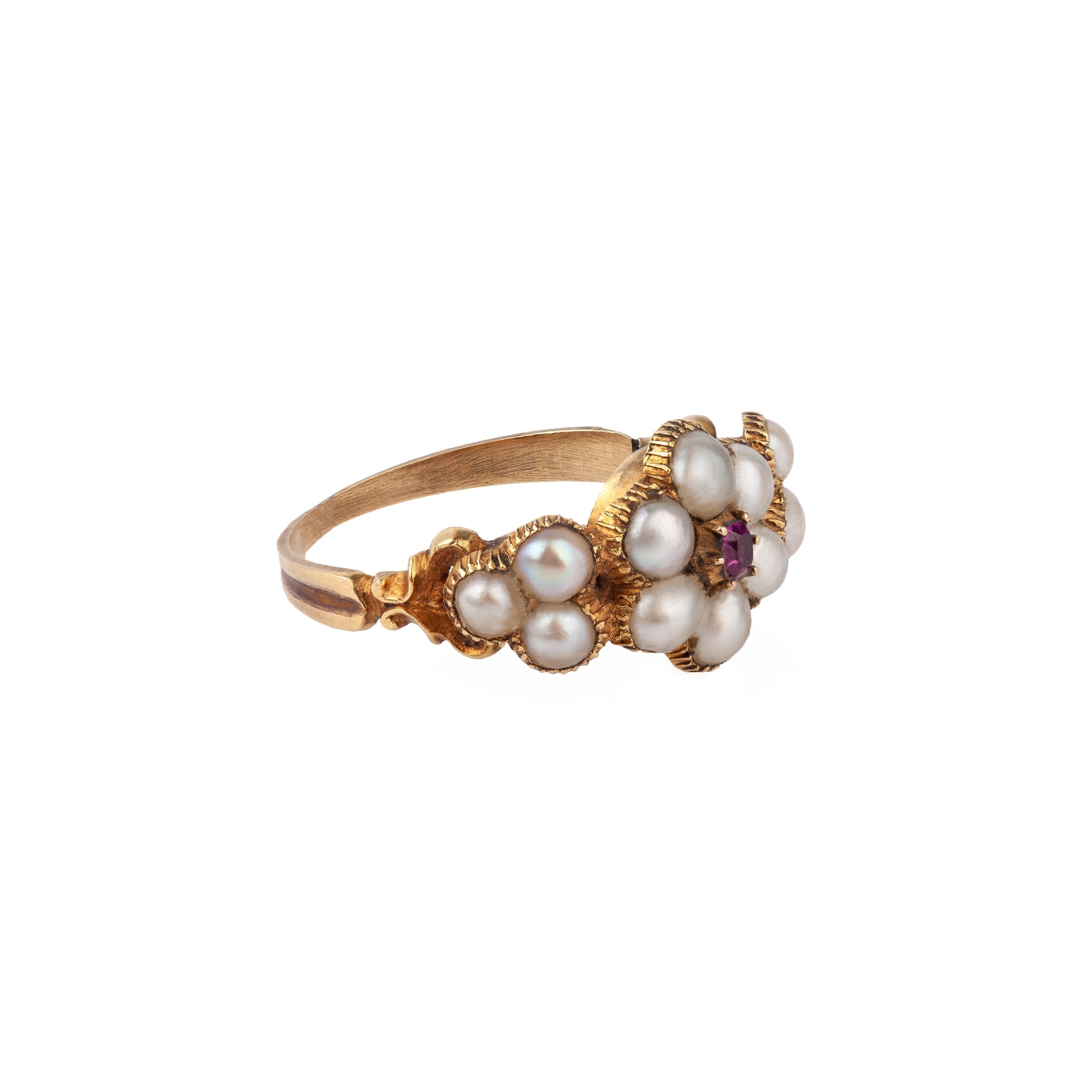 Georgian Ruby and Pearl Ring-Charlotte Sayers Antique Jewellery