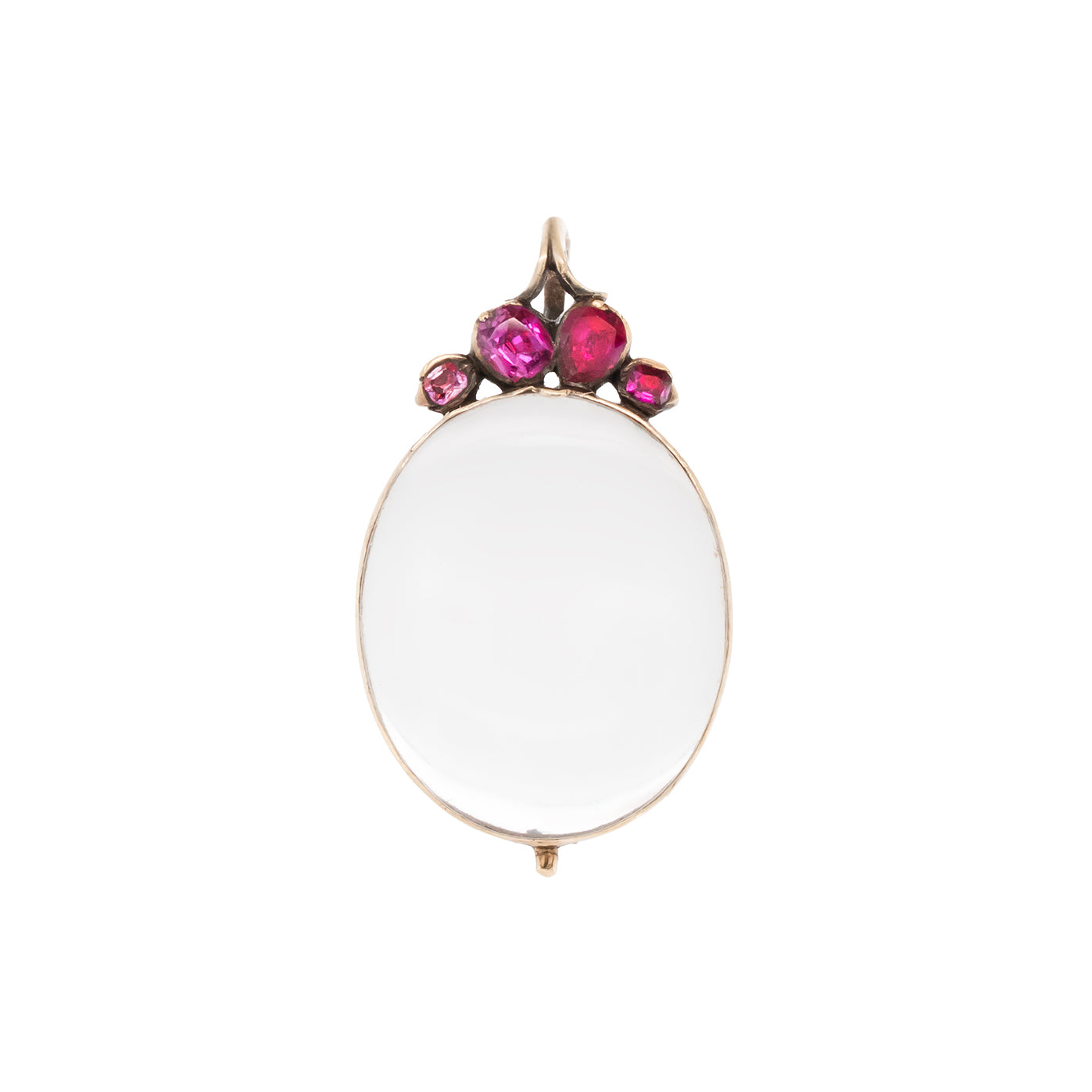 Georgian Ruby and Rock Crystal Locket-Charlotte Sayers Antique Jewellery