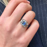 Georgian Sapphire and Diamond Ring-Charlotte Sayers Antique Jewellery